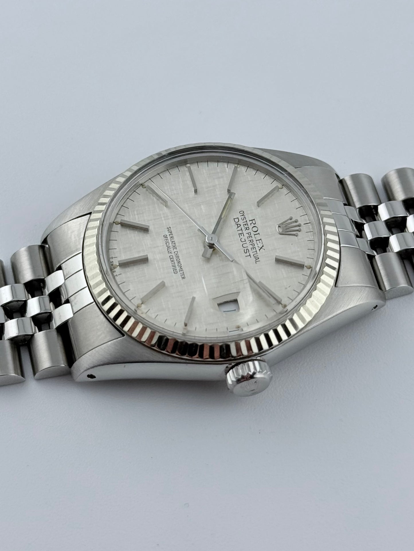 Rolex Datejust Oyster Perpetual - 16014 - White Gold Bezel - Linen Dial