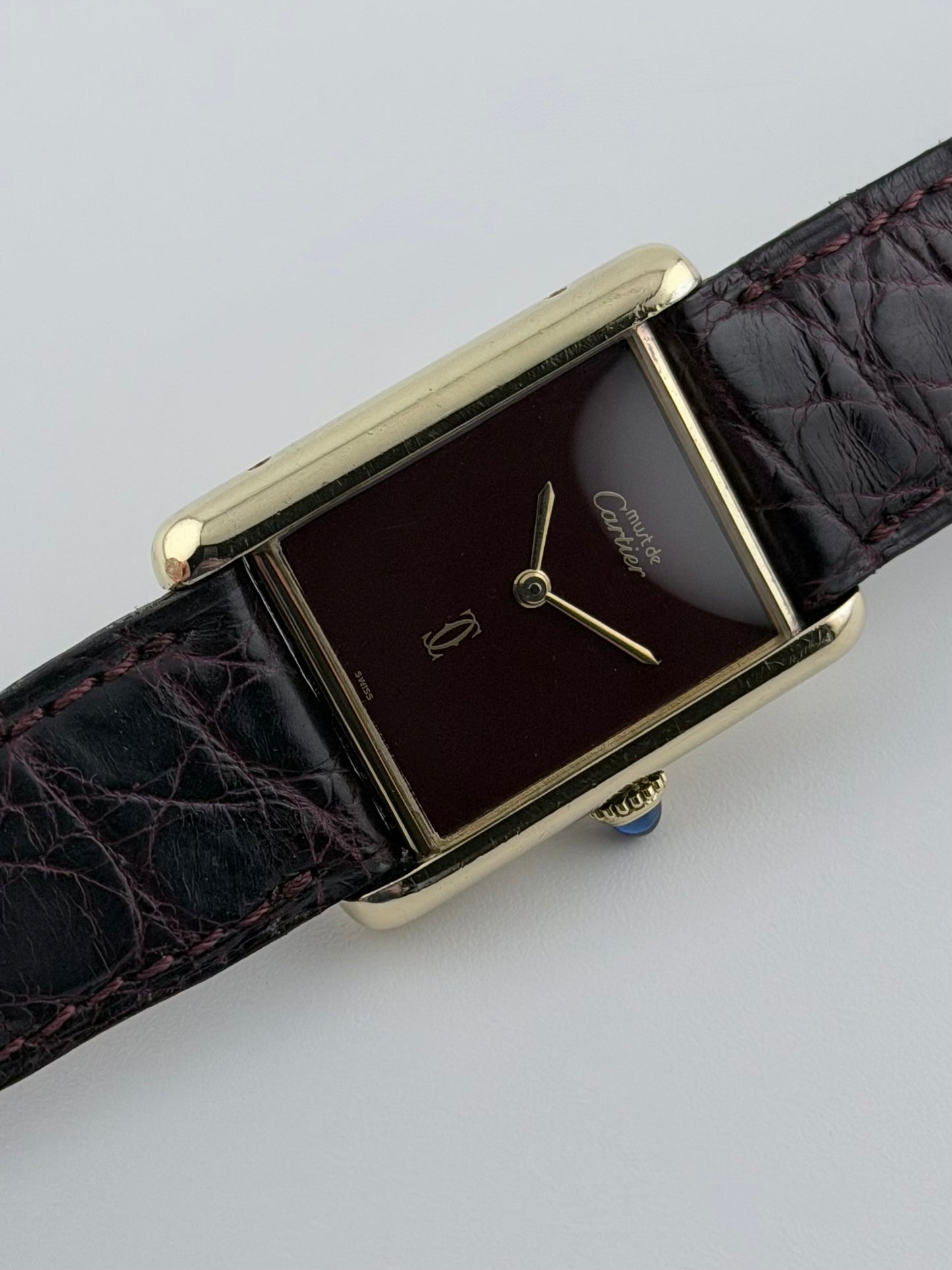 Cartier Must De Paris Tank Manual Wind - 6 - Burgundy Dial