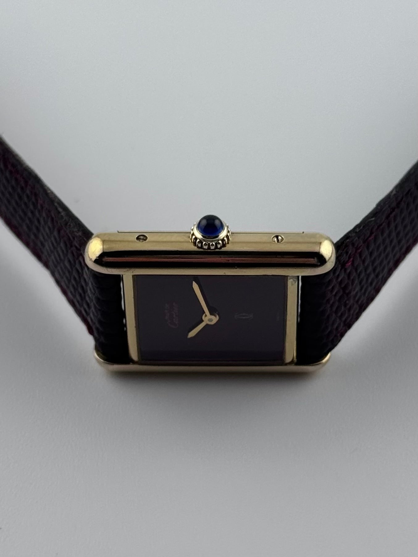 Cartier Must de Paris Tank Manual Wind - 3 - Burgundy Dial - Ladies