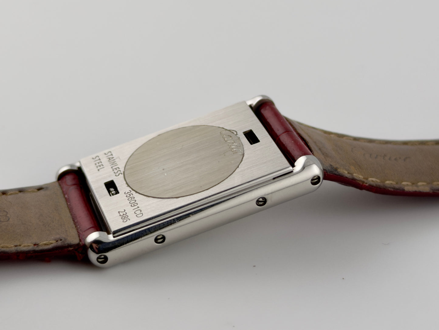 Cartier Basculante Tank 2386 - Rare "Windmill" White Arabic Dial - Unisex