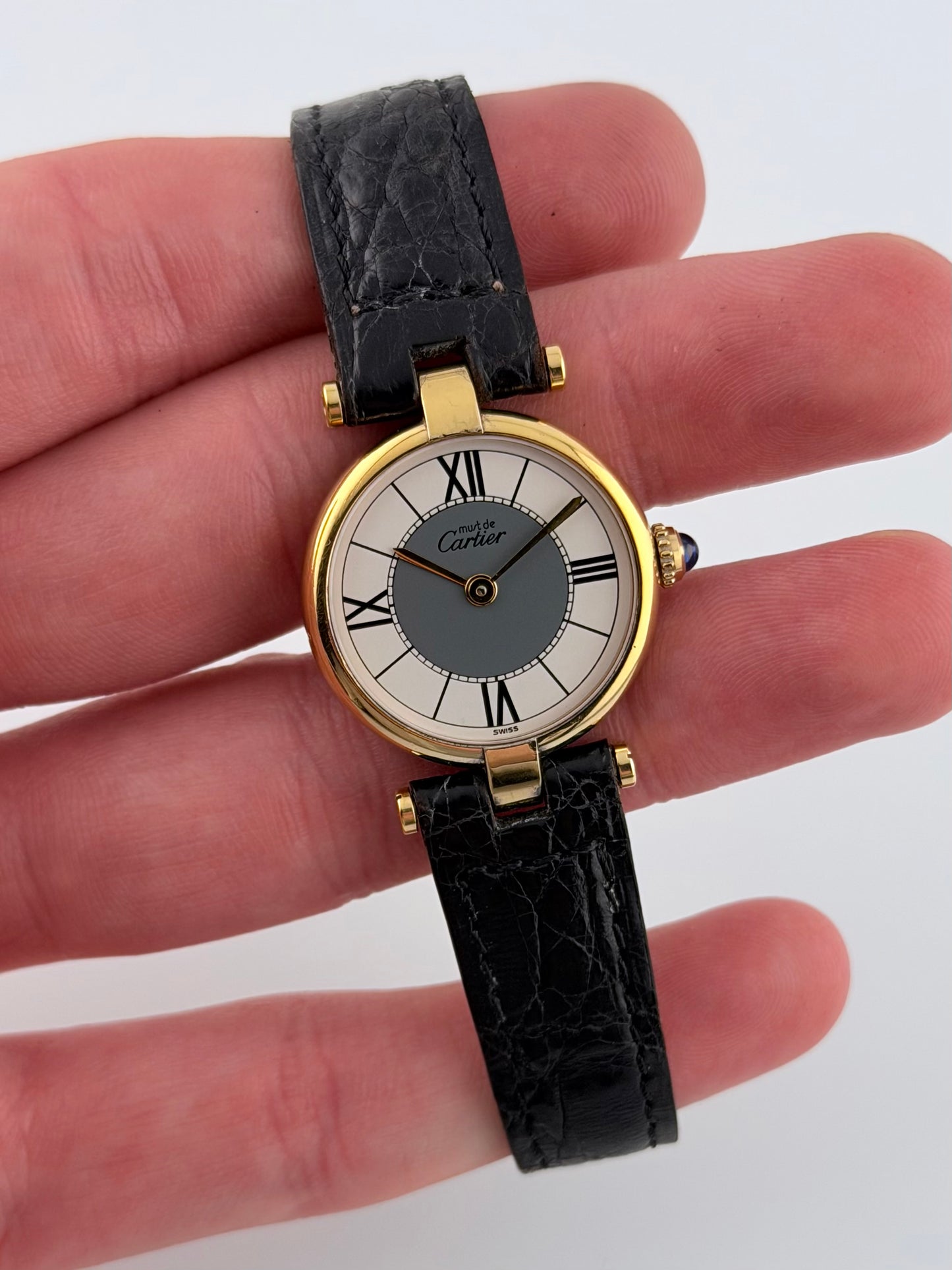Cartier must de Vendome Quartz - 590004 - White & Grey Dial - Ladies