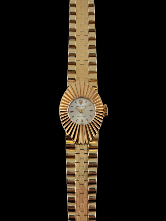 Rolex Precision Chameleon Ladies Cocktail Watch Manual Wind -18ct Solid Gold- Box with Straps
