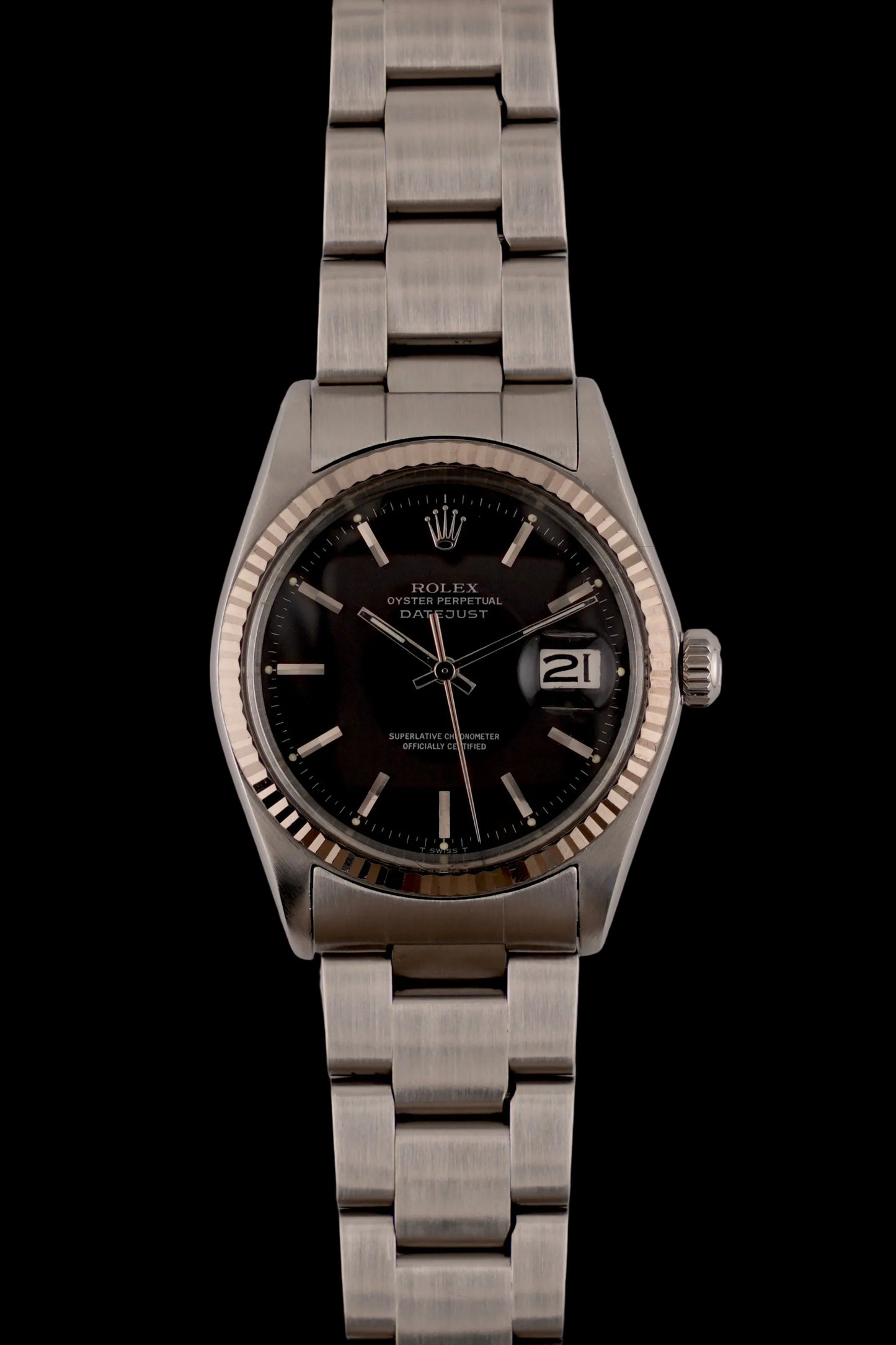 Rolex Datejust Oyster Perpetual Automatic - Rare Matte Black Dial - 1601