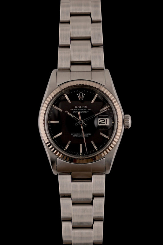 Rolex Datejust Oyster Perpetual Automatic - Rare Matte Black Dial - 1601