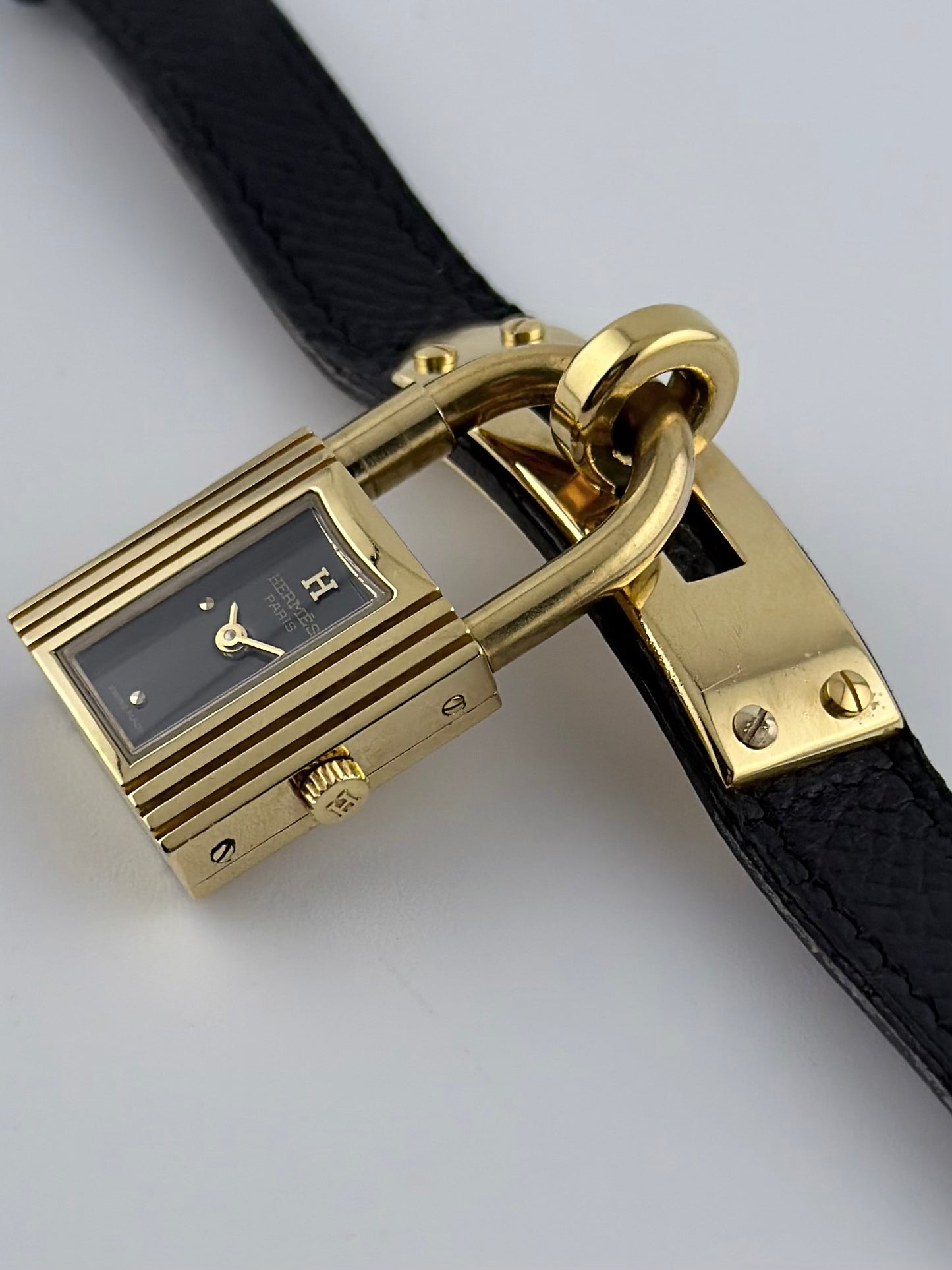 Hermes Paris Kelly Lock Watch - Black - Ladies