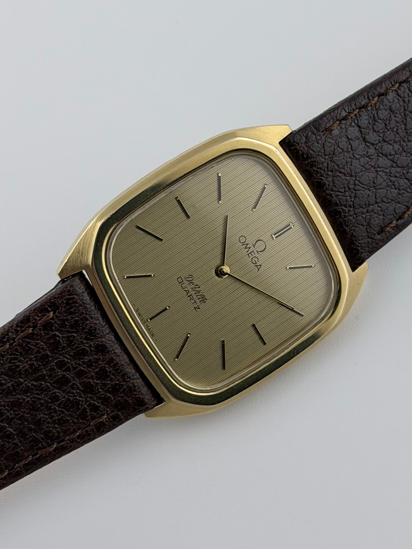 Omega De Ville Quartz Tank - 191.0121 - Stripe Linen Dial