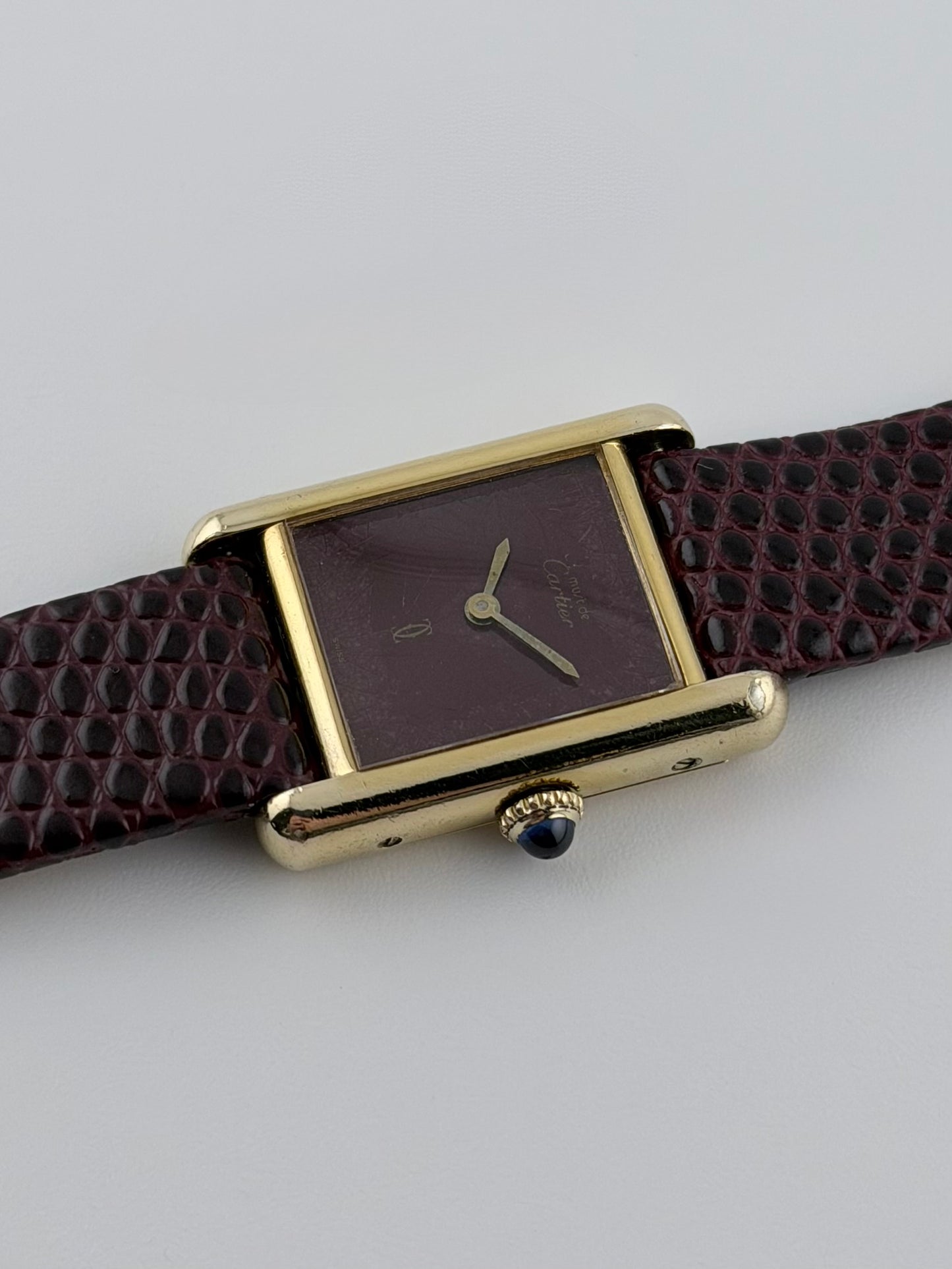 Cartier Must de Tank - 3 - Manual Wind - Burgundy Dial - Ladies