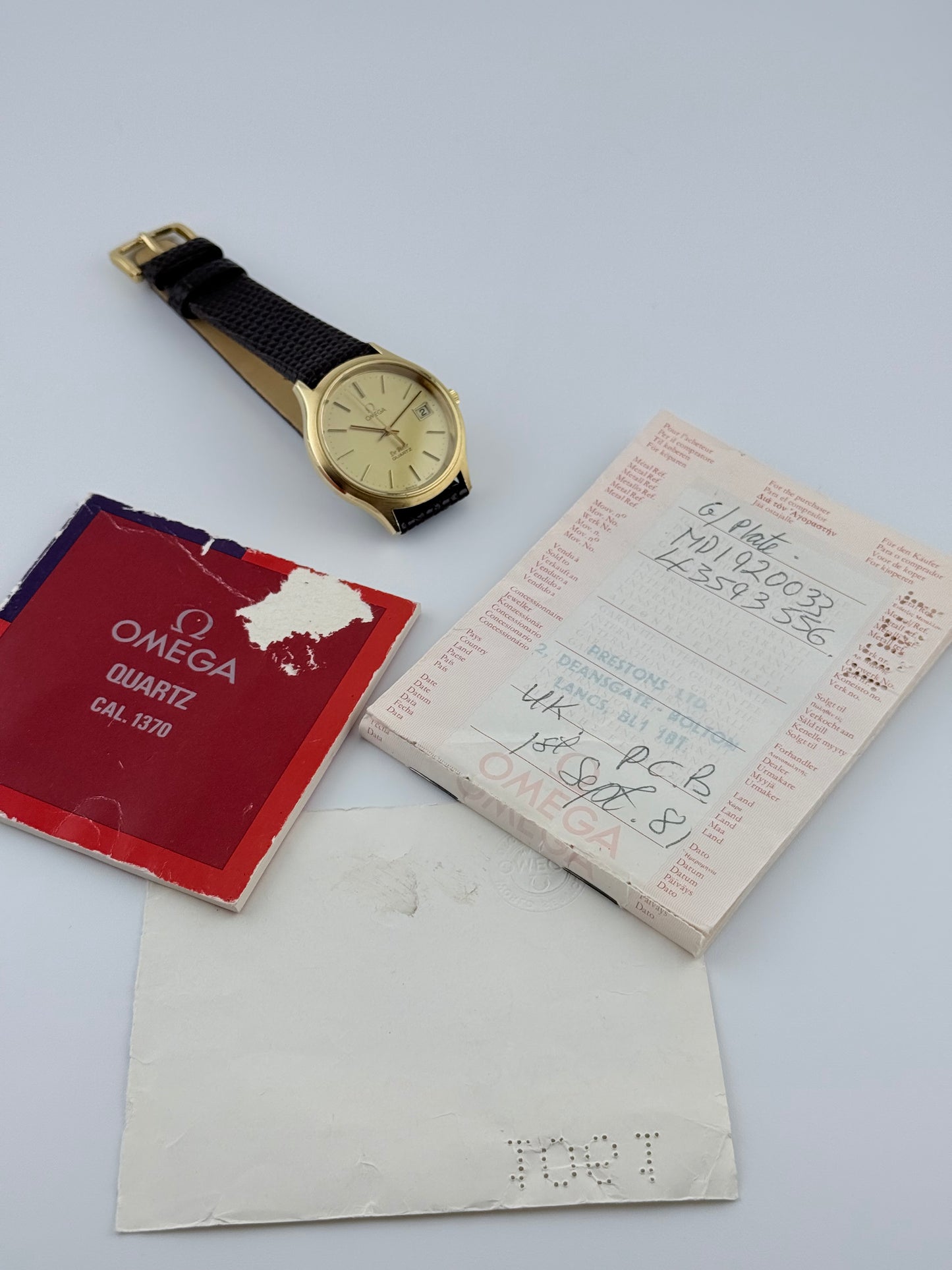 Omega De Ville Quartz Date - 192.0033 with Papers