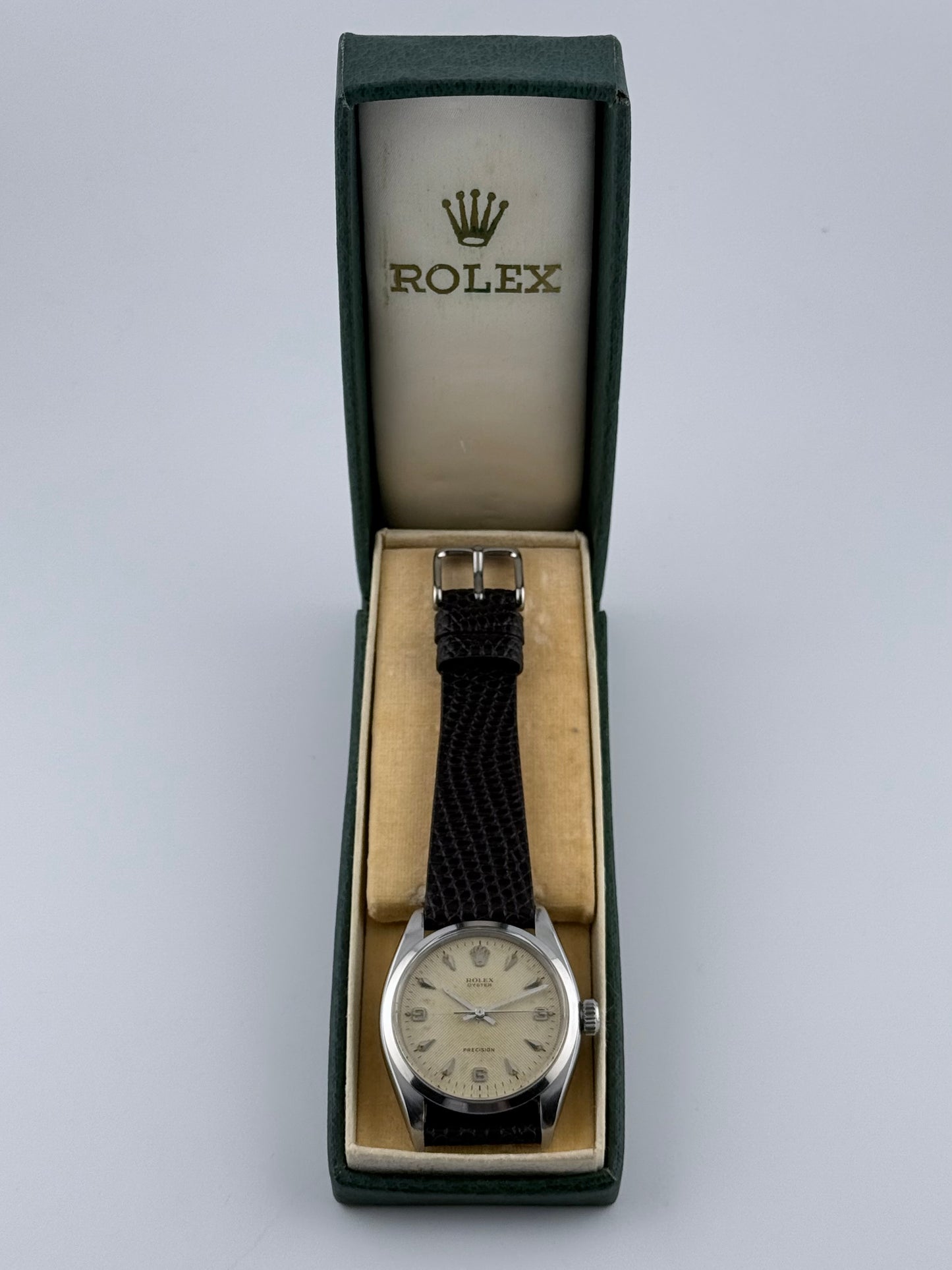 Rolex Oyster Precision Manual Wind - 6422 - Rare Chevron Dial - Collectors Set