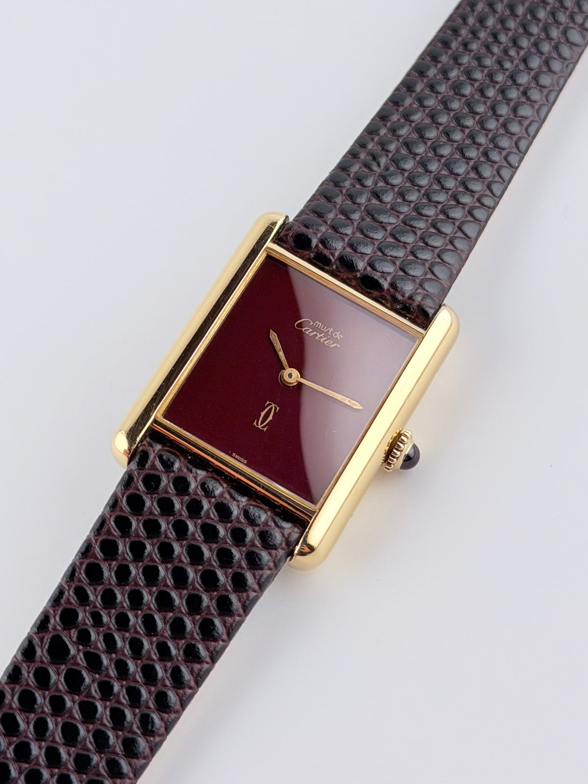 Cartier Must De Tank Paris Manual Wind - 6 - Burgundy Dial