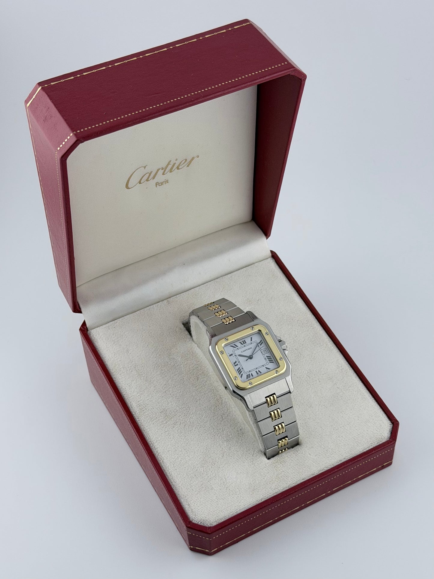 Cartier Santos Carree Automatic Date - Rare Godron Bracelet - 2961