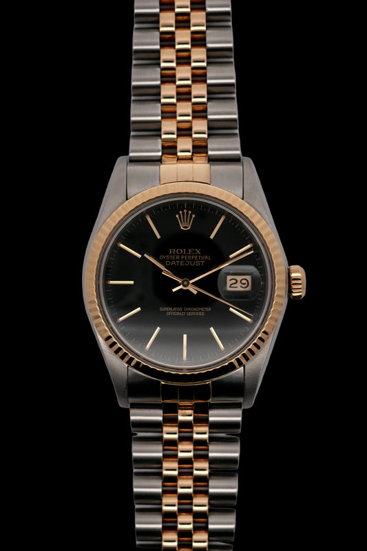 Rolex Datejust Oyster Perpetual 16013 - Two-Tone - Black Dial - Exceptional Condition