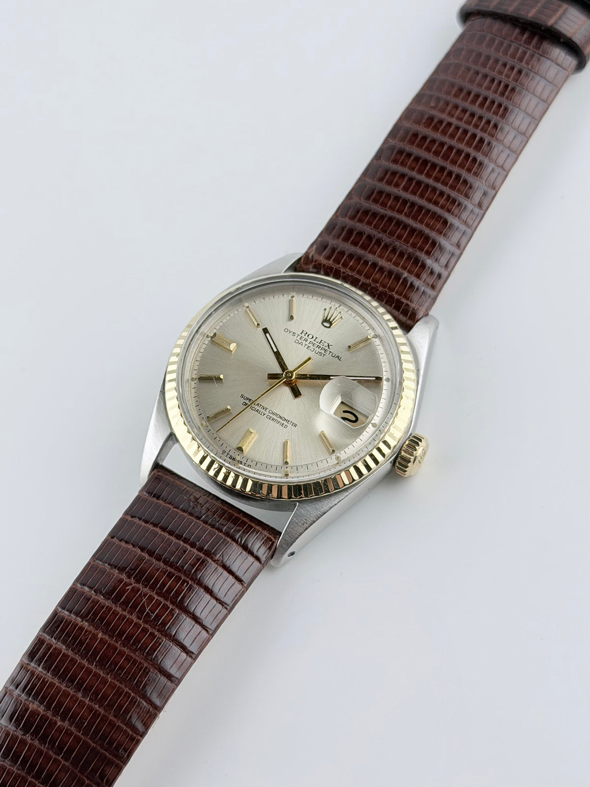 Rolex Datejust Oyster Perpetual Automatic - 1601- Rare Sigma Dial - 18ct yellow gold bezel