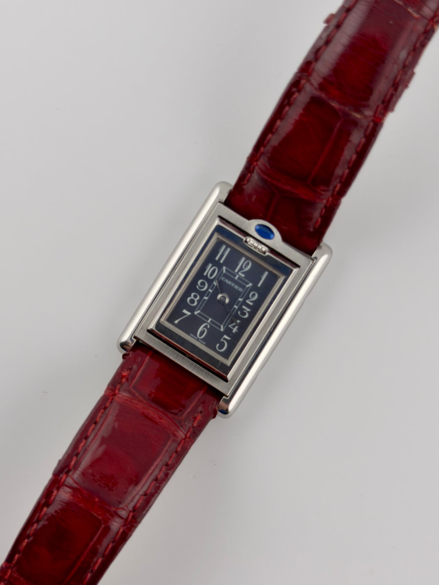 Cartier Basculante Tank 2386 - Rare "Windmill" White Arabic Dial - Unisex