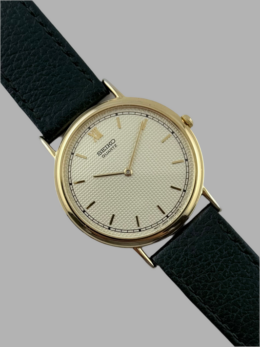 Seiko Quartz Dress Watch - 7N00-8A00 - Waffle Dial
