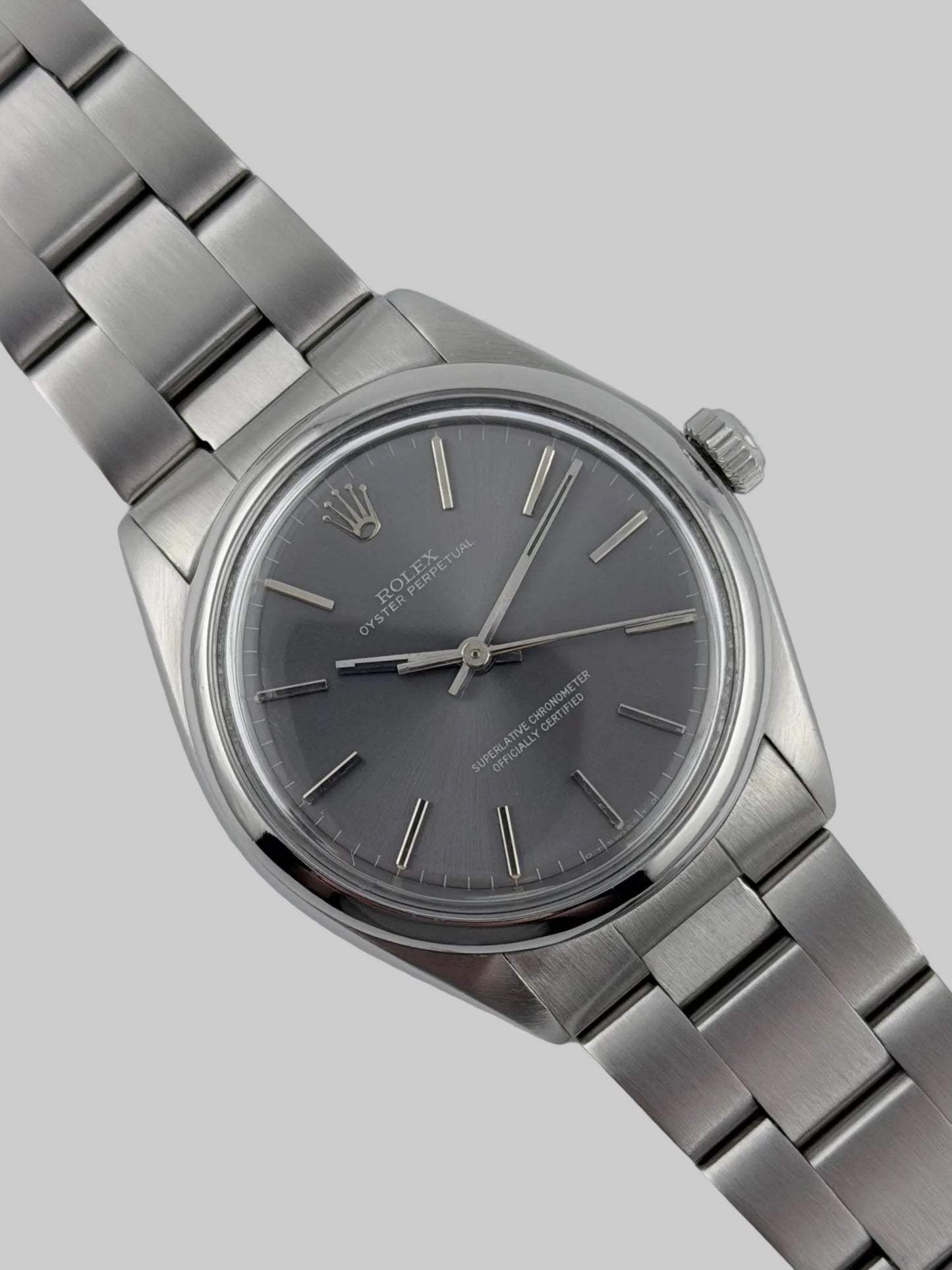 Rolex Oyster Perpetual Automatic 1002 - Rare Grey Ghost Dial - Box and Papers