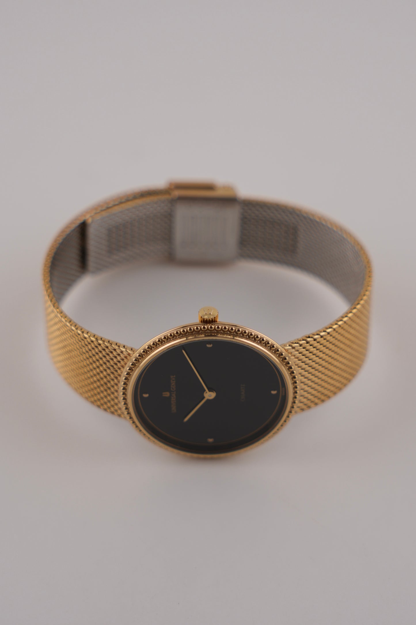Universal Geneve Quartz - 543029 - Blue Dial 14K Gold Plated - original Box