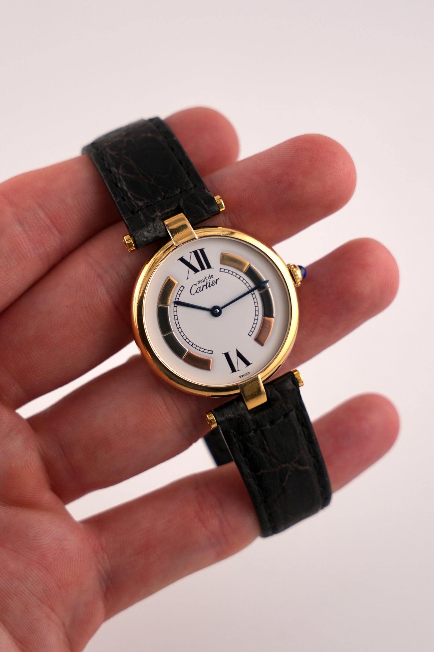 Cartier must de  Vendôme Quartz - 590003 - Trinity Dial - Original Strap