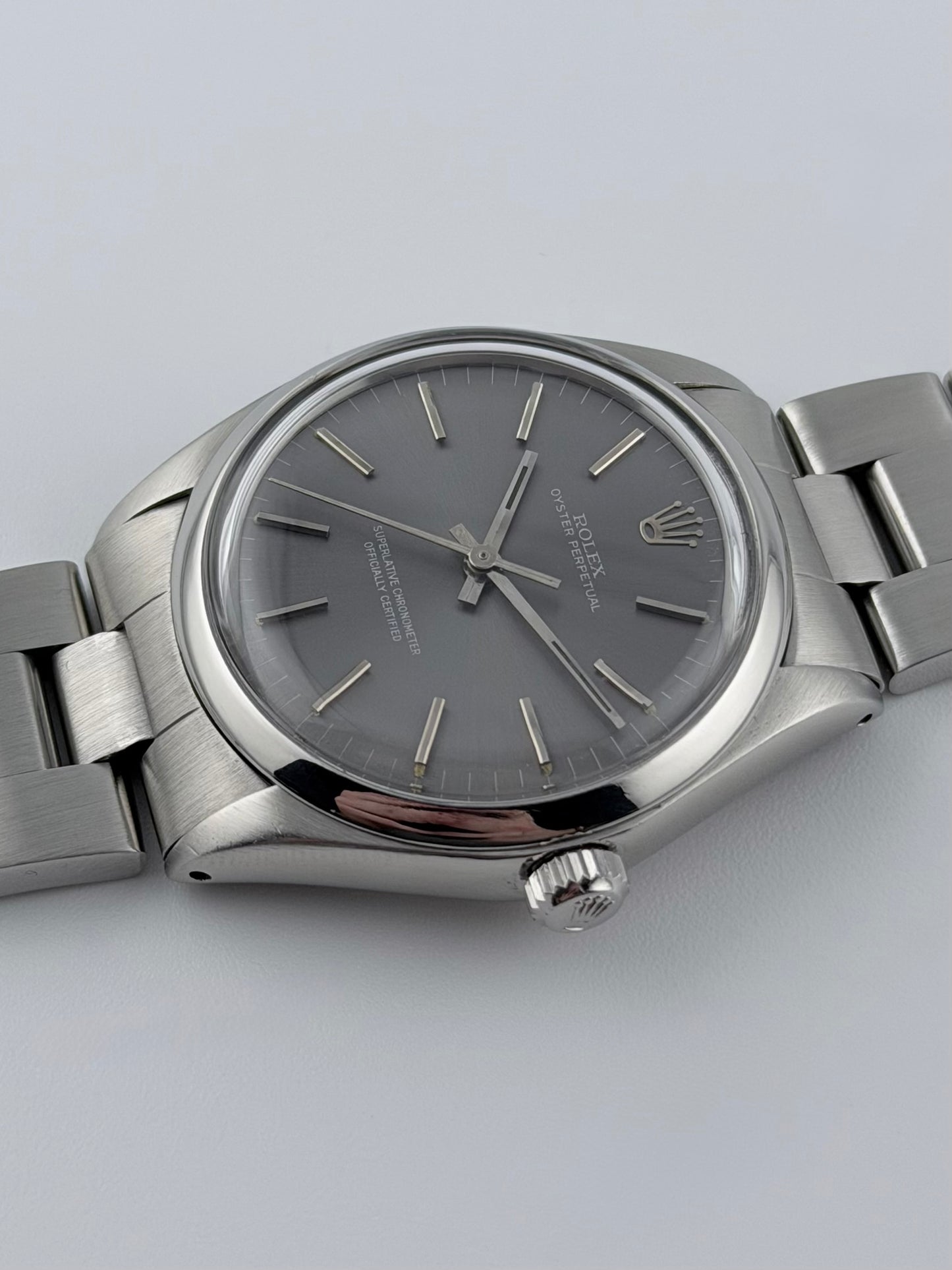 Rolex Oyster Perpetual Automatic 1002 - Rare Grey Ghost Dial - Box and Papers