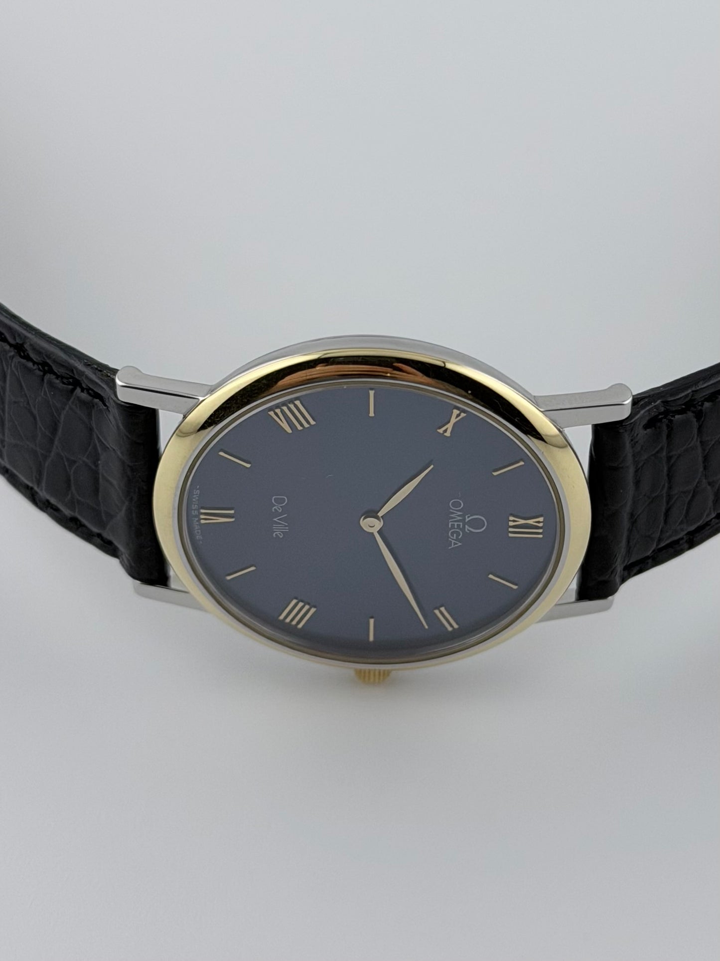 Omega DeVille Quartz - 195.2378 - Blue Sunburst Dial - Original Strap and Buckle