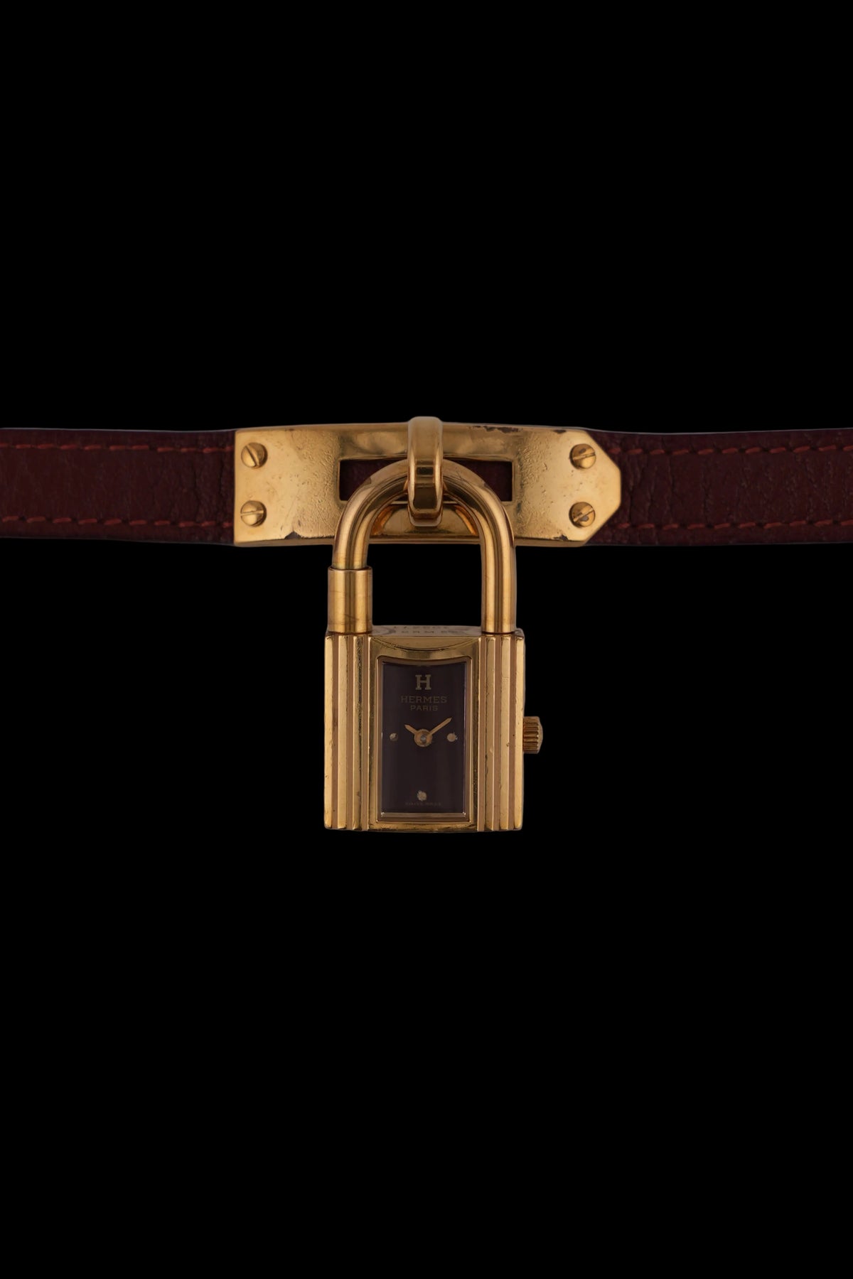 Hermes Paris Kelly Lock Watch -  Burgundy
