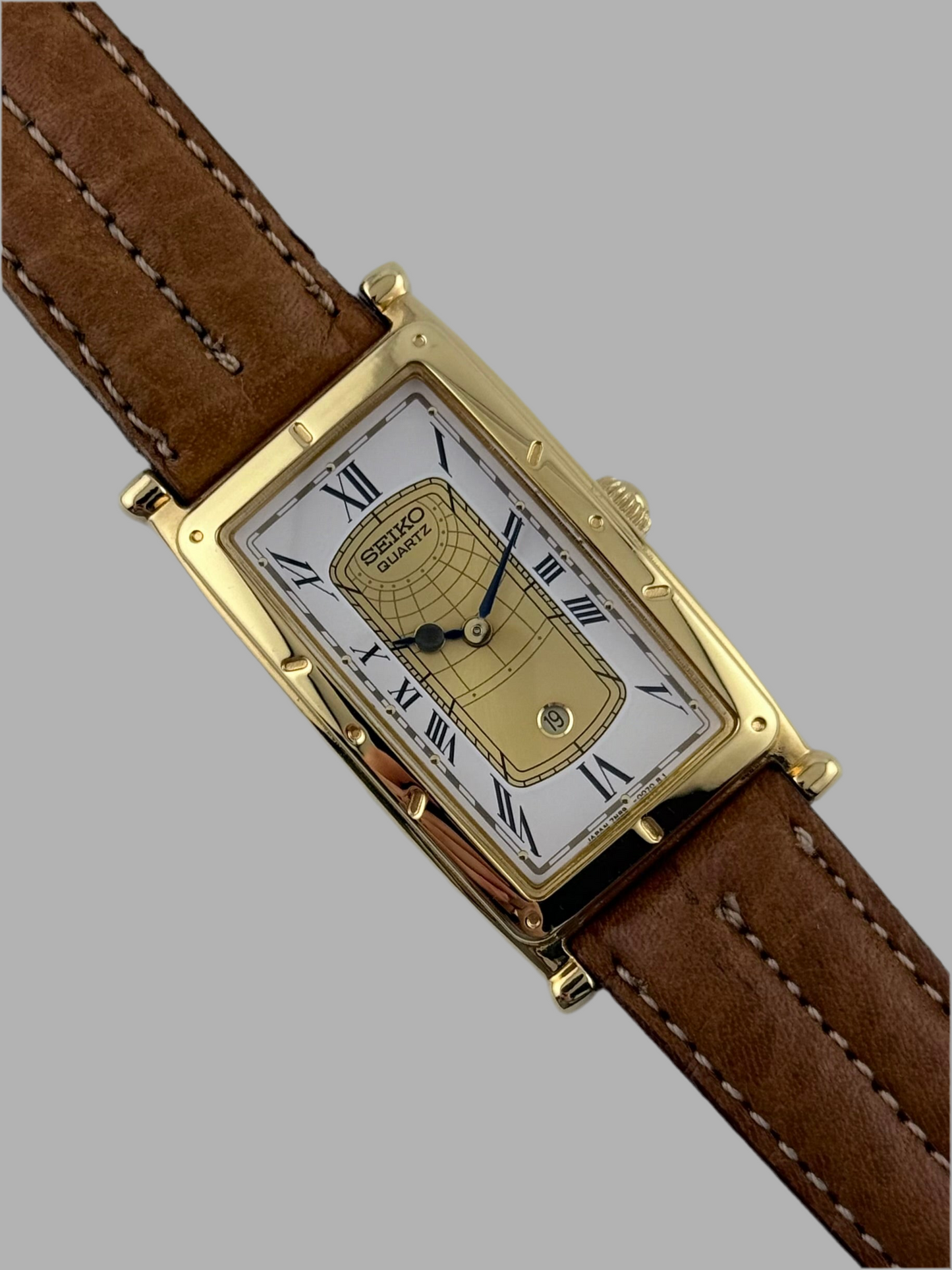 Seiko Quartz Tank Calendar 7N89-5000 - New-Old Stock