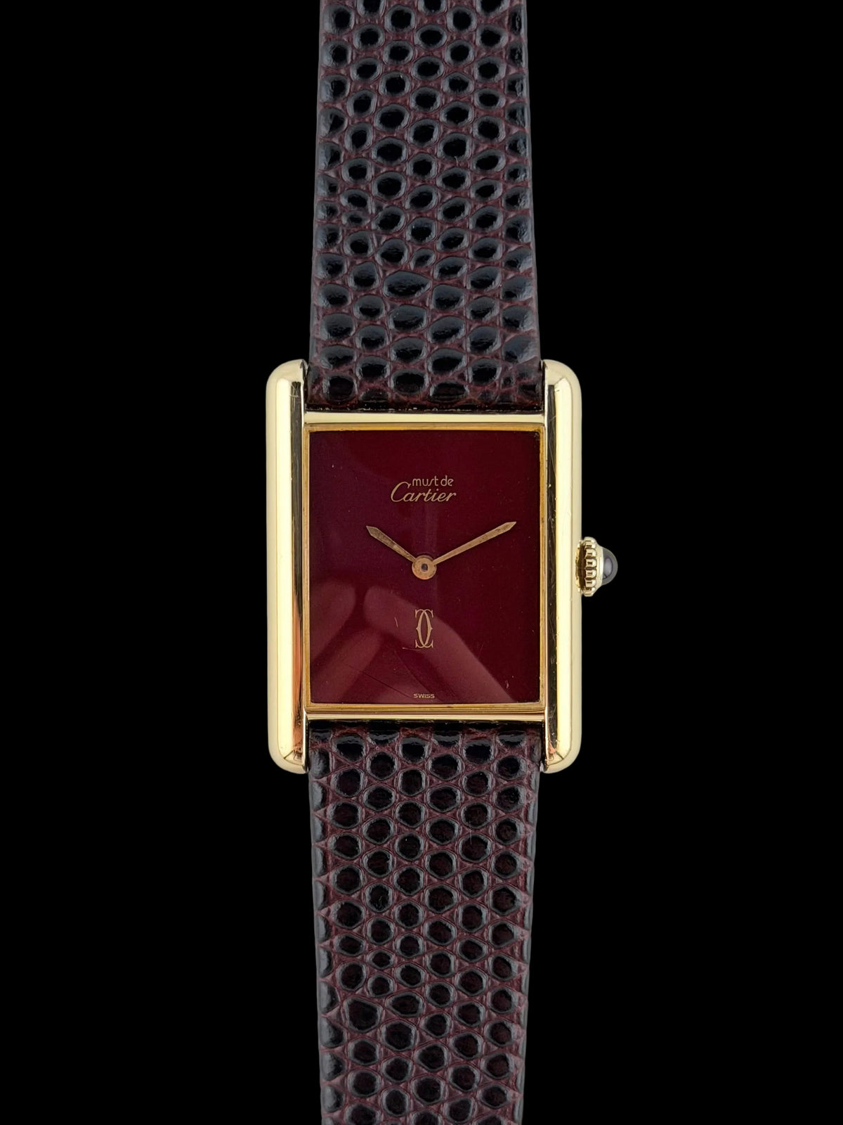 Cartier Must De Tank Paris Manual Wind - 6 - Burgundy Dial