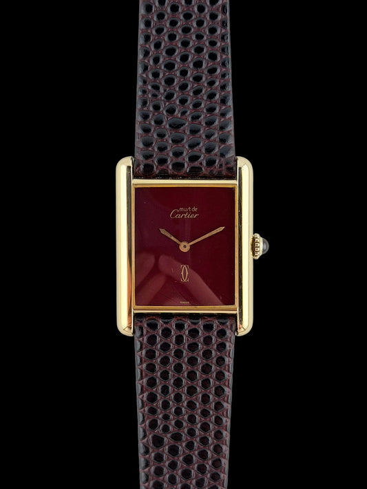 Cartier Must De Tank Paris Manual Wind - 6 - Burgundy Dial