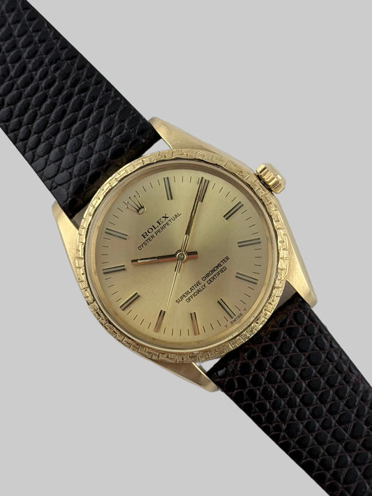 Rolex Oyster Perpetual Automatic 18kt Gold - 1030 - Rare Decorated Bezel