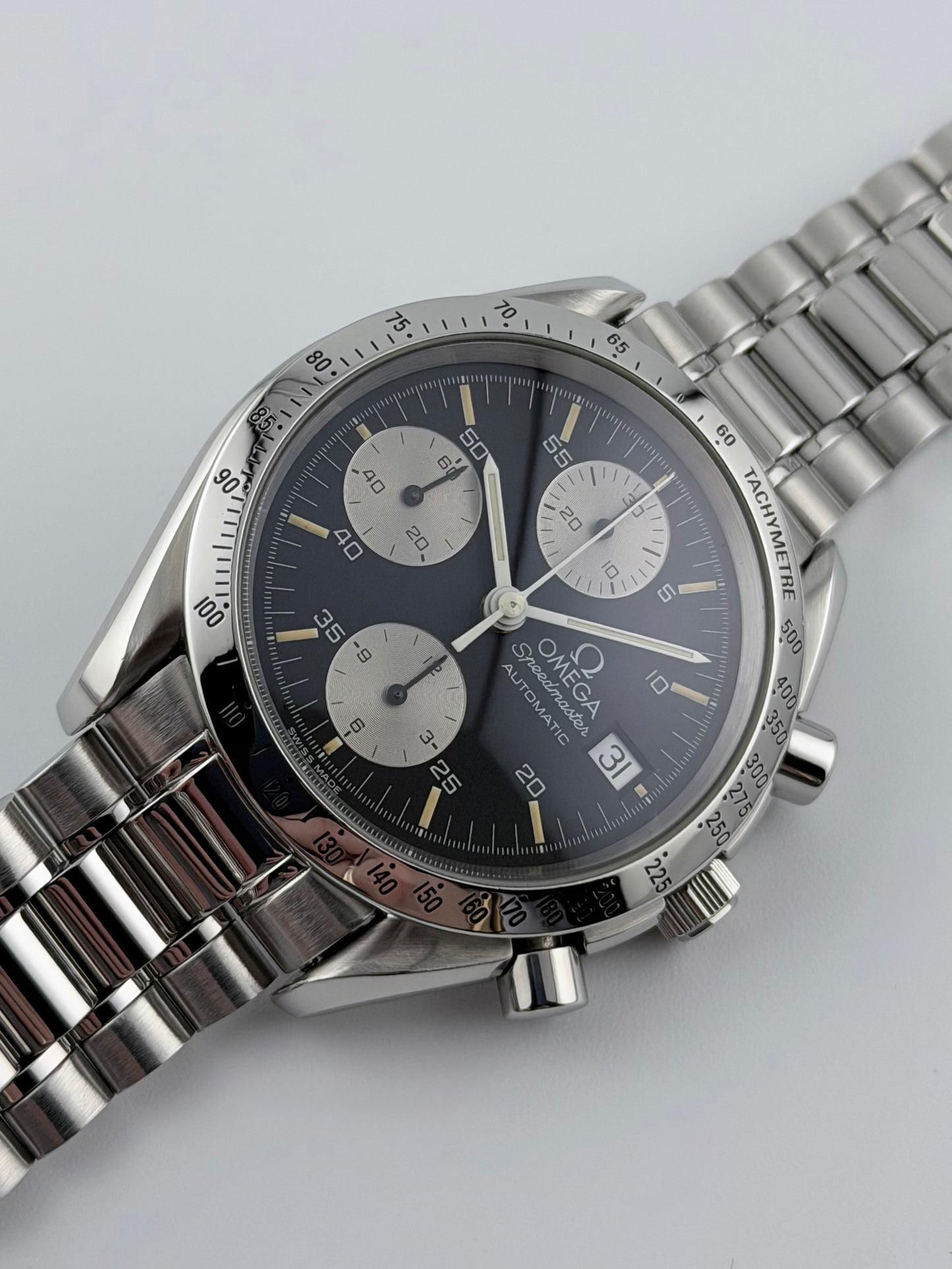 Omega Speedmaster Automatic Date - 175.0043 - Rare Reverse Panda Dial - Box and Papers!