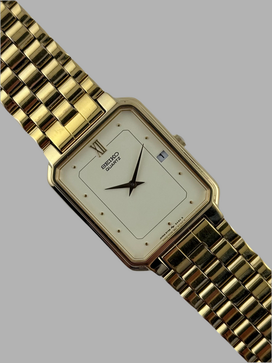 Seiko Tank Quartz 5Y39-5860 Date - Box & Papers