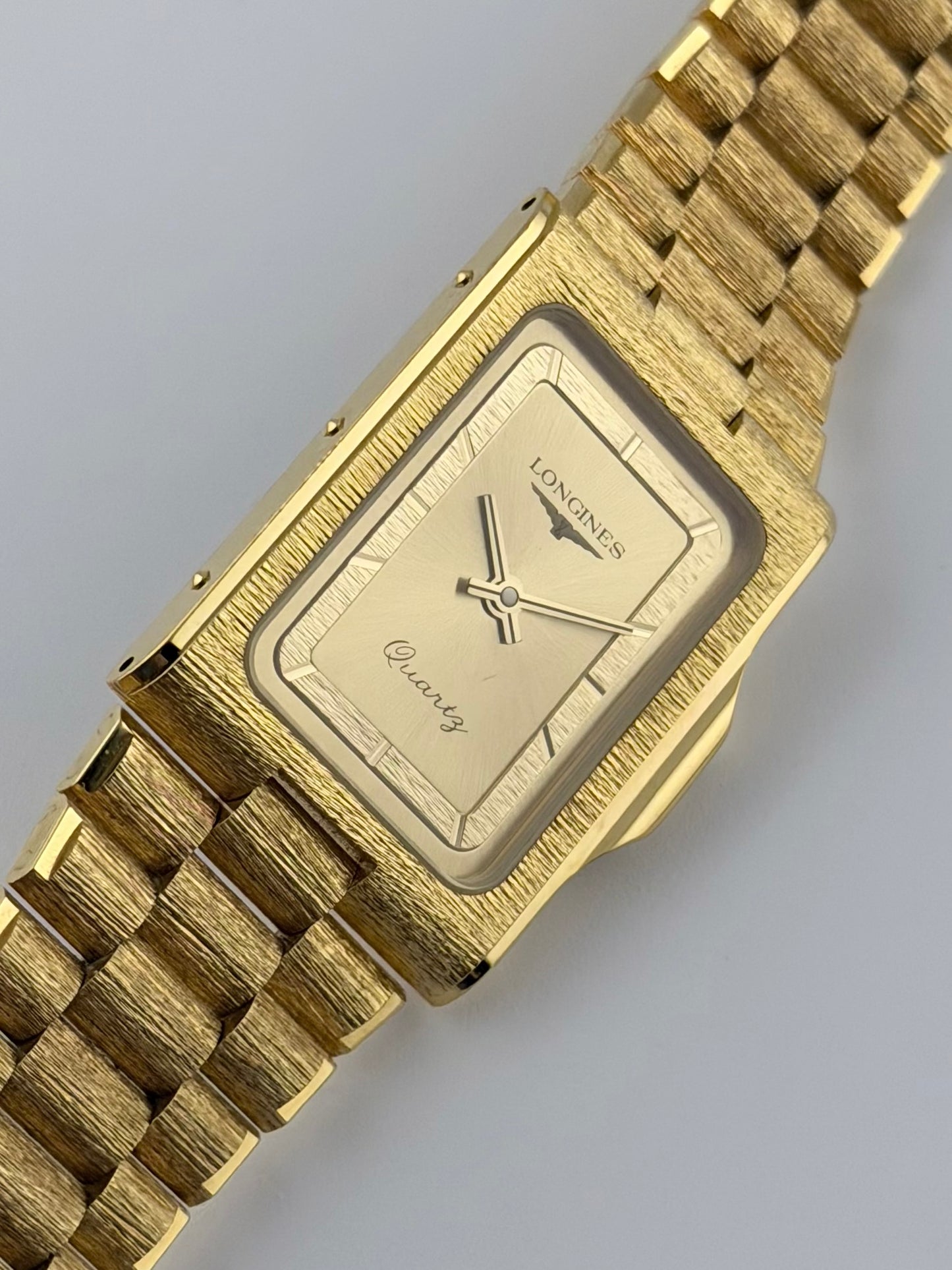 Longines Tank Quartz - MZ5714 - 18ct Gold Plated - Ultra Rare NOS