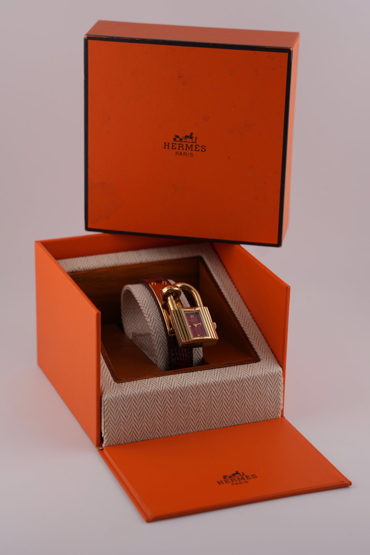 Hermes Paris Kelly Lock Watch -  Red - with Box