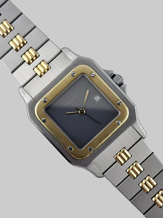 Cartier Santos Carree Automatic Date - Ultra Rare Ghost Grey Dial and Godron Bracelet - 2961