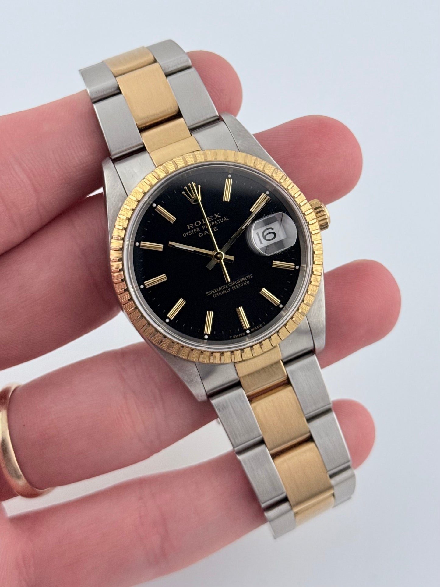Rolex Oyster Perpetual Date - Two-Tone - 15233 - Box and Papers