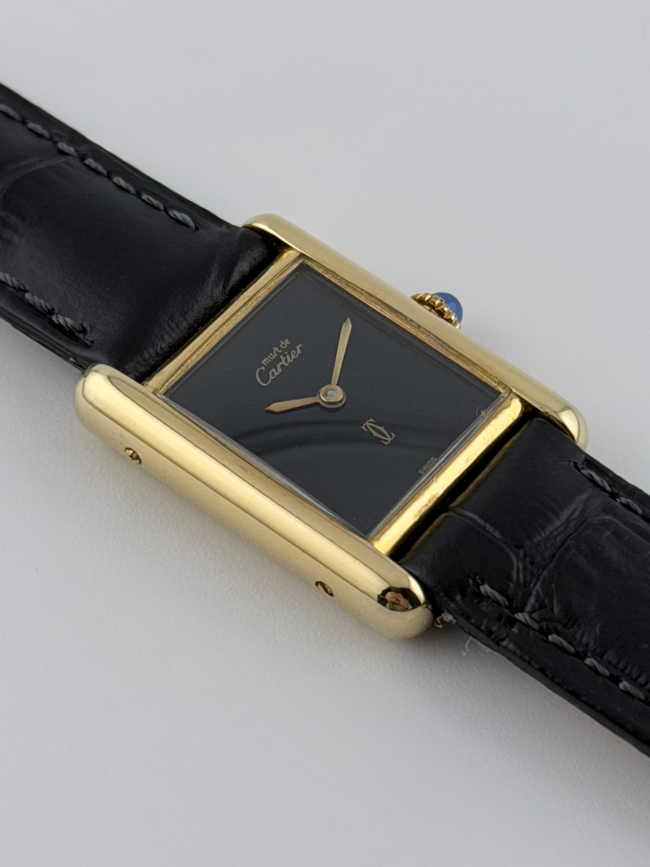 Cartier Must de Paris Tank Manual Wind - 3 - Black Dial - Ladies