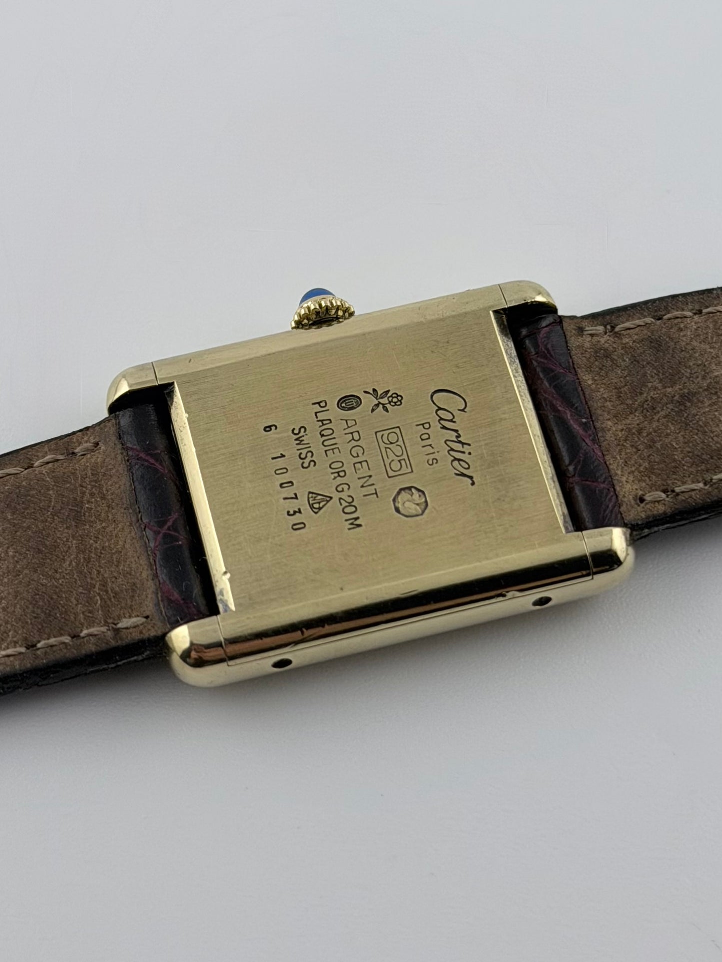 Cartier Must De Paris Tank Manual Wind - 6 - Burgundy Dial