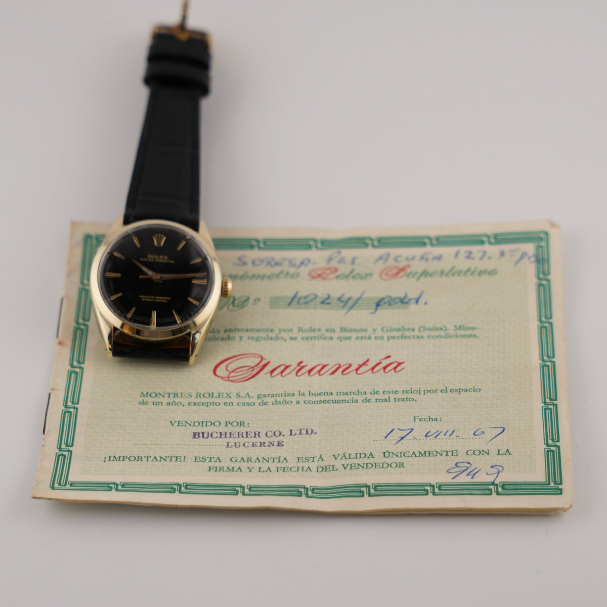 Rolex Oyster Perpetual Automatic Perpetual Chronometer - 1024 - Black Dial - with Papers