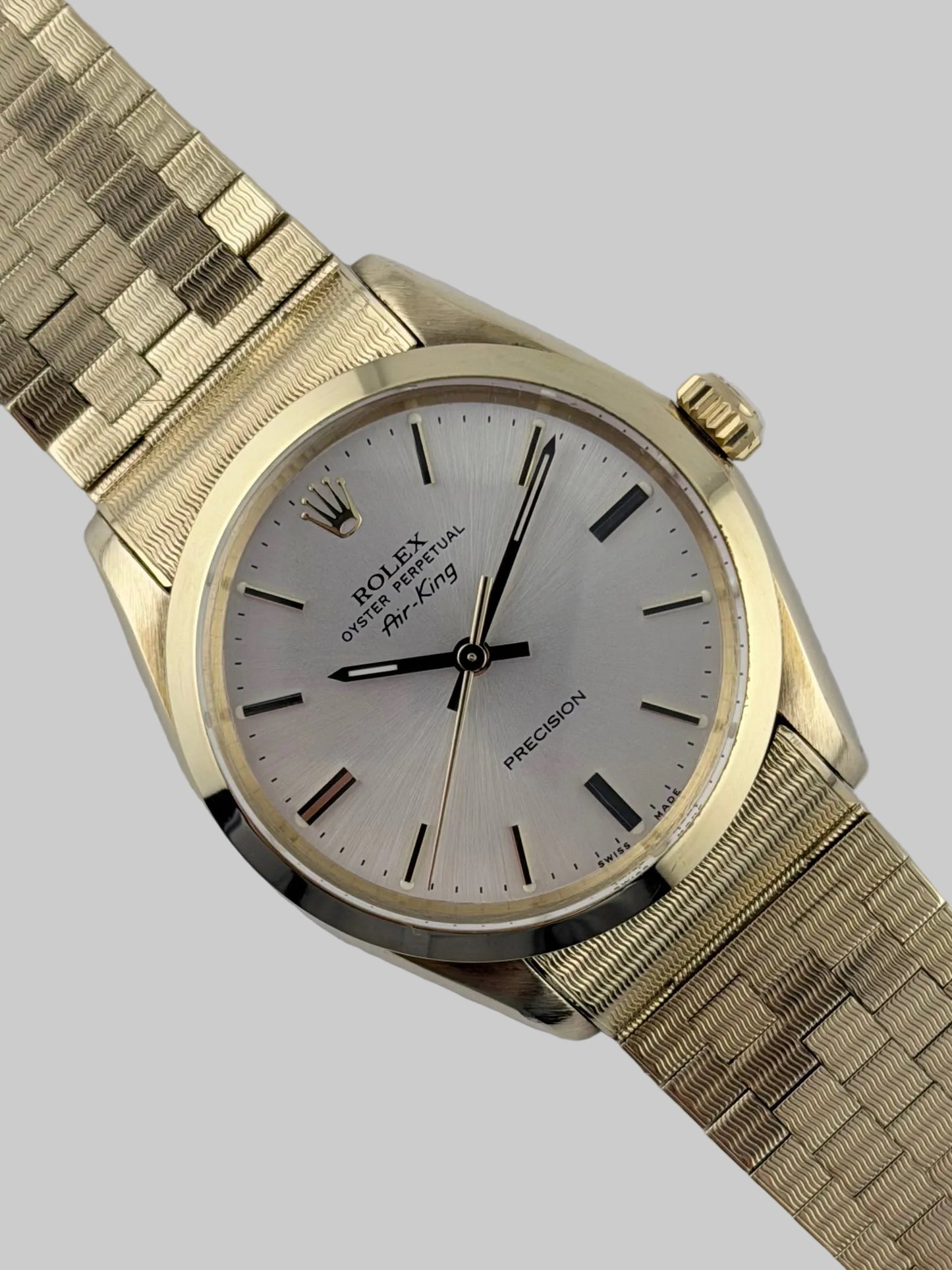 Rolex Air King Automatic - 5500 - Solid 9ct Gold - Ultra Rare Gold Brick Bracelet