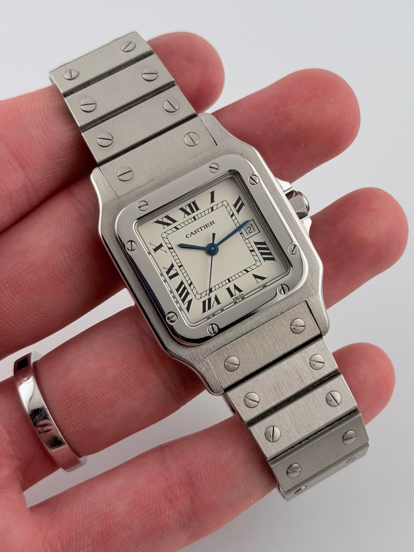 Cartier Santos Carree Automatic Date - 2960 - Rare All Steel
