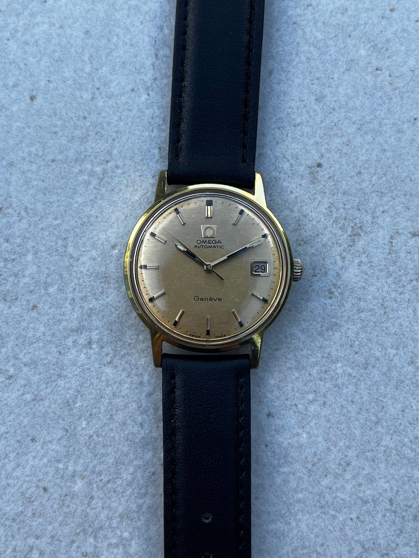Omega Geneve Automatic Shantung Dial 166.070 Box and Papers
