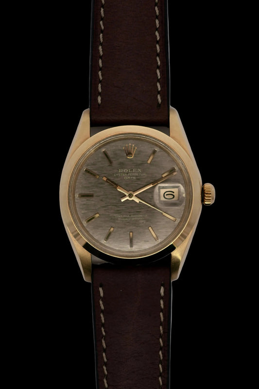 Rolex Oyster Perpetual Date Automatic - 1500 - 14k Gold - Rare Shantung Dial