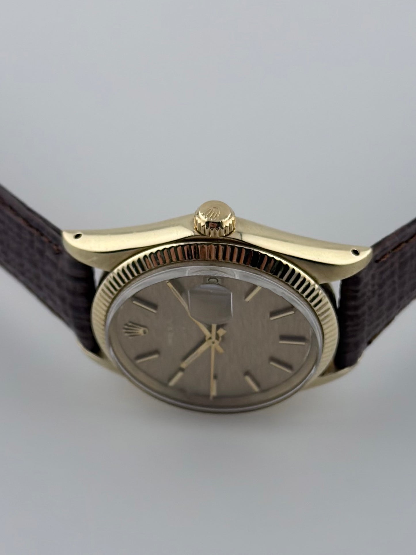 Rolex Oyster Perpetual Date Automatic - 1503 - Ultra Rare Havana Shantung Dial - Solid 14k Gold