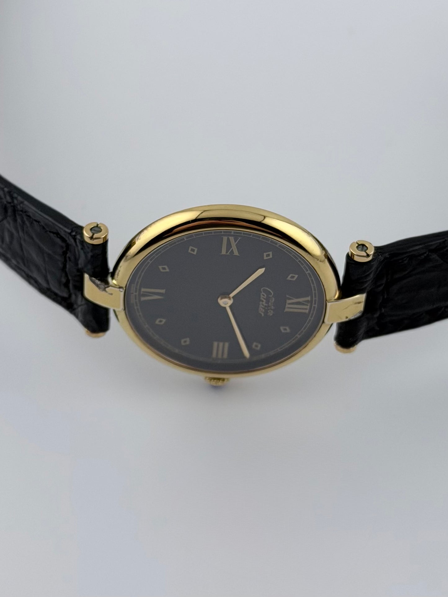 Cartier must de Vendome Quartz - 590003 - Onyx Dial - FULL SET!