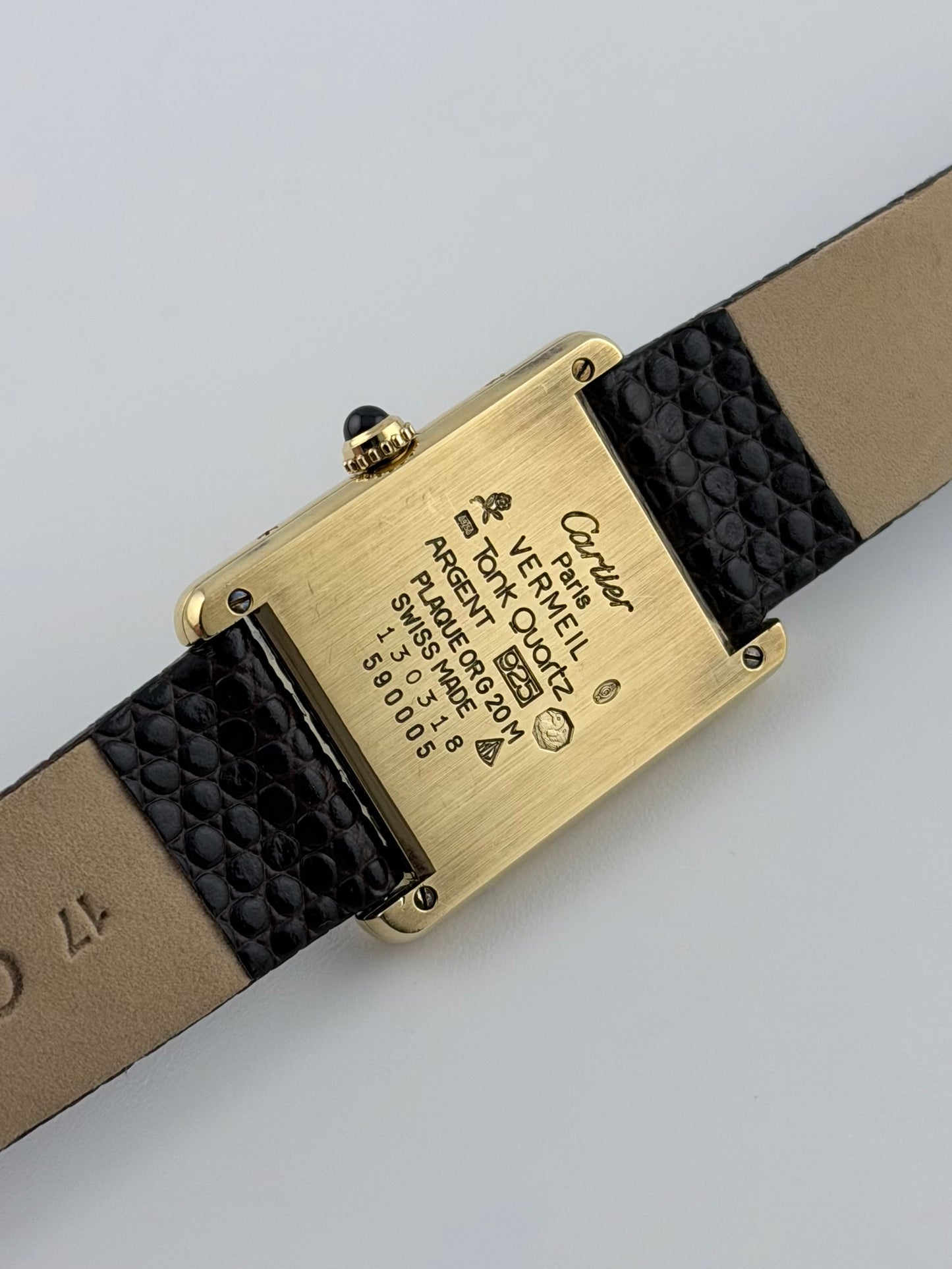 Cartier Must De Paris Vermeil Tank Quartz - 590005 Trinity Dial - Original Box