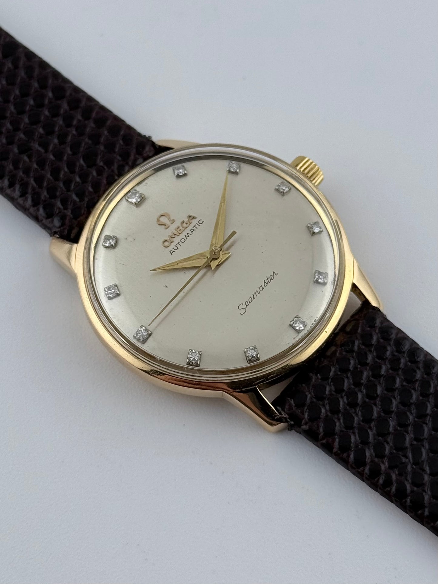 Omega Seamaster Automatic 165.001 - Ultra Rare FACTORY Diamond Dot Dial - Solid 18ct Gold