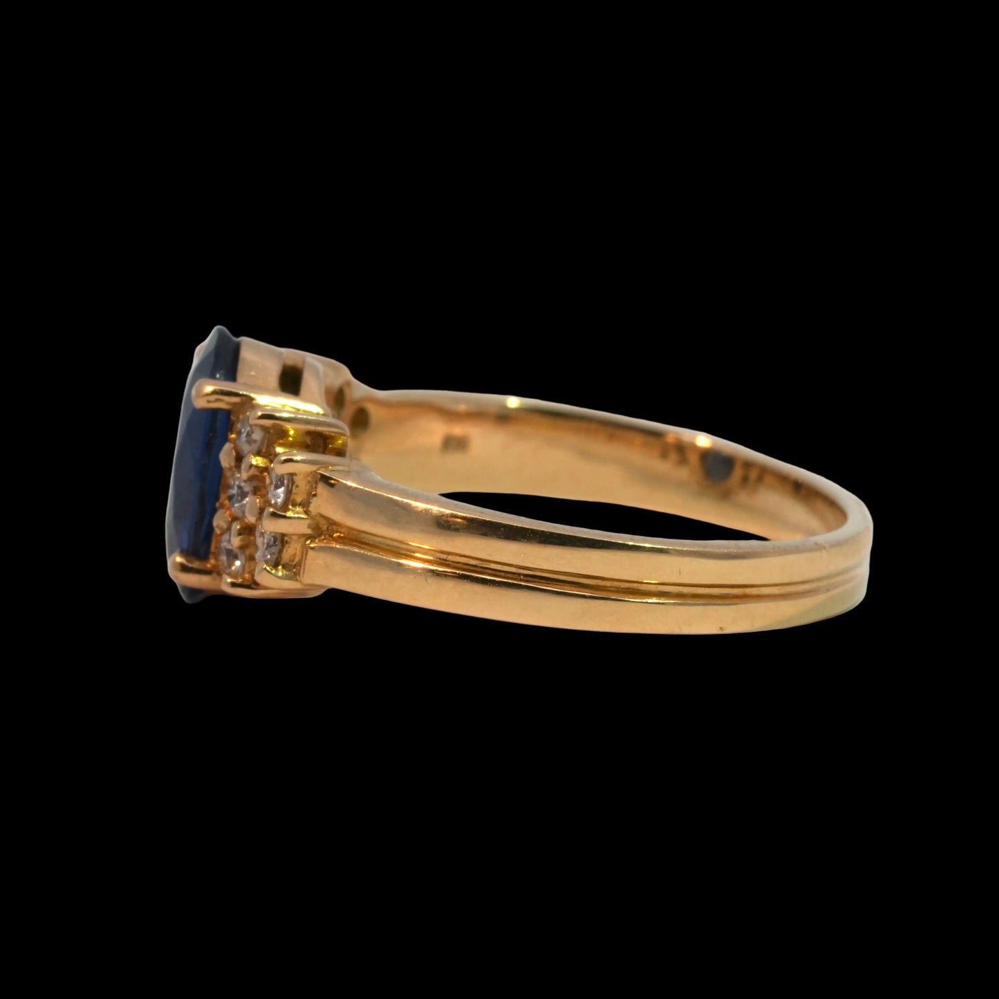 Sapphire & Diamond Cluster Ring - 18k Gold