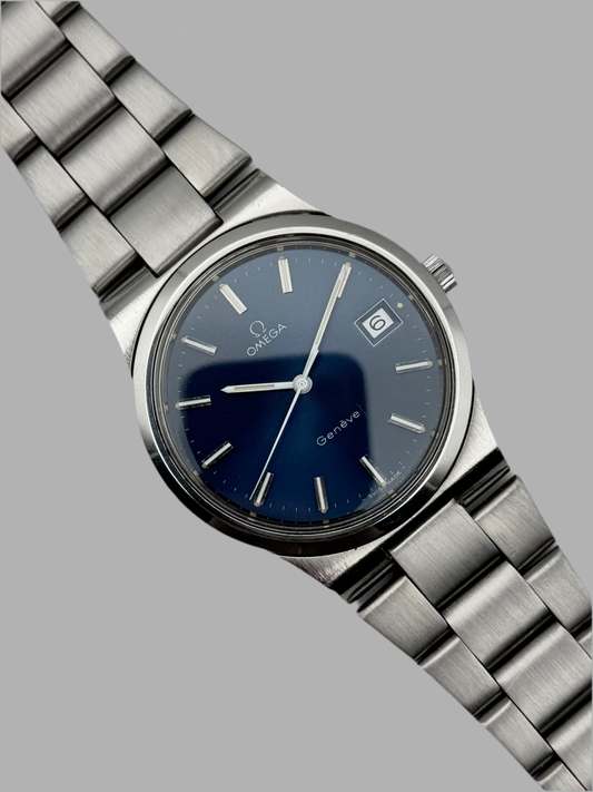 Omega Geneve Date Manual - 136.0103 - Rare Blue Dial