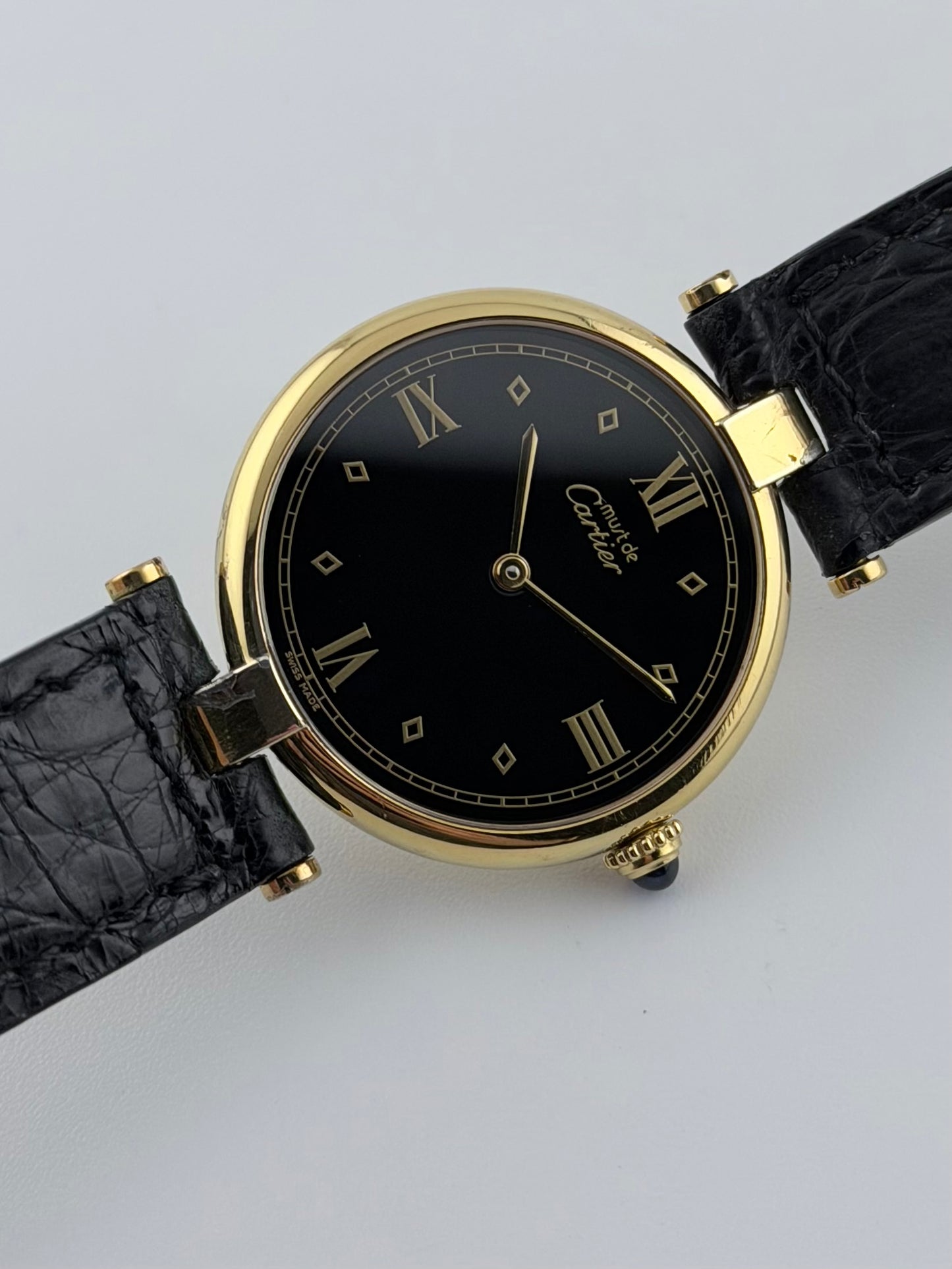 Cartier must de Vendome Quartz - 590003 - Onyx Dial - FULL SET!