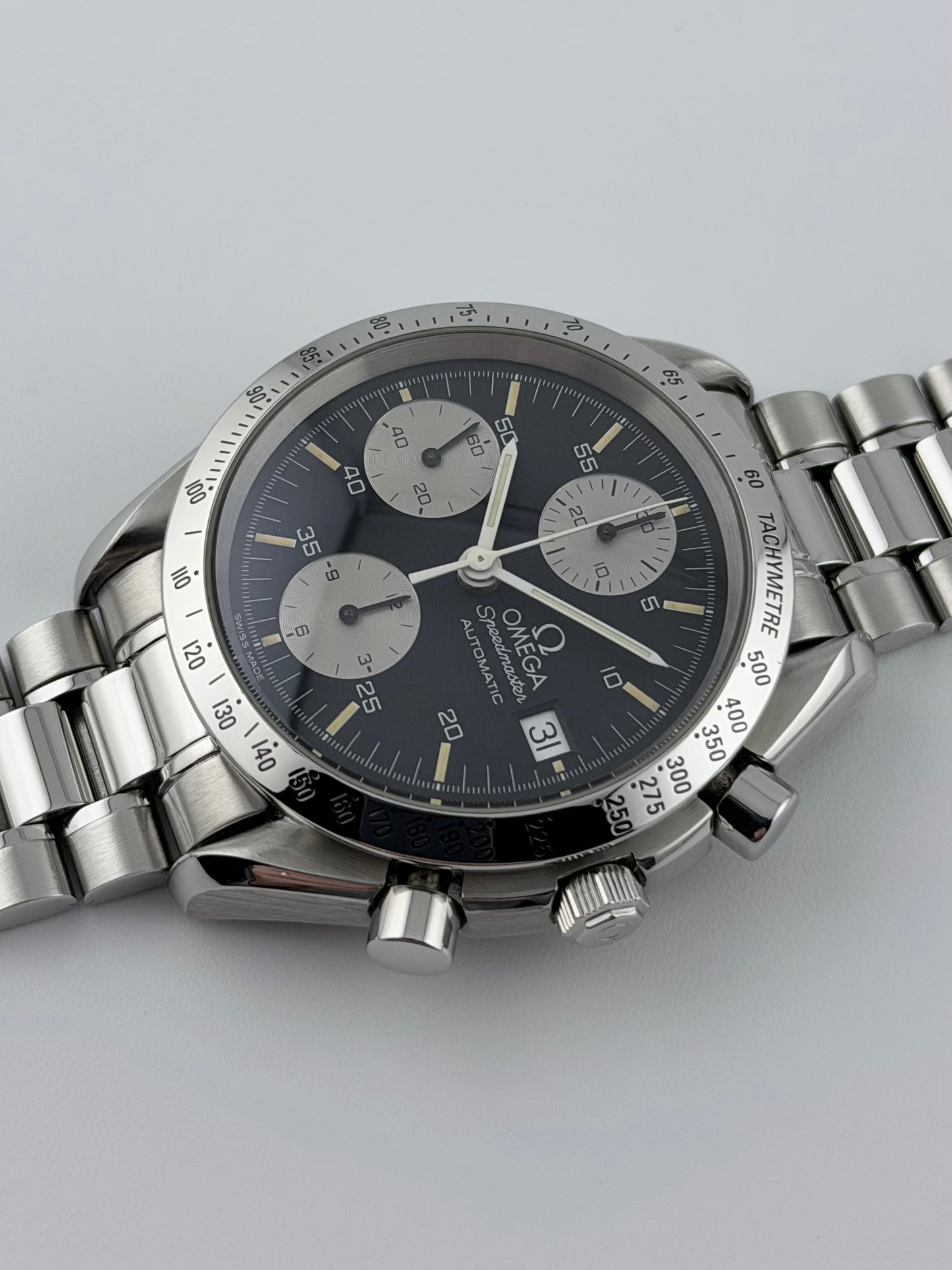 Omega Speedmaster Automatic Date - 175.0043 - Rare Reverse Panda Dial - Box and Papers!